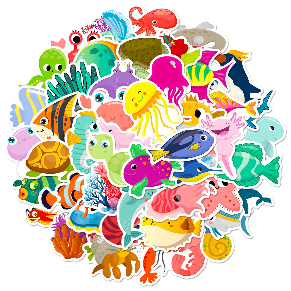 50Pcs Marine Life Stickers - C - Marine Aquarium & Regional Centre recension och pris